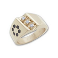 Ultima Series Men's All Metal Design Ring With Incised Detail